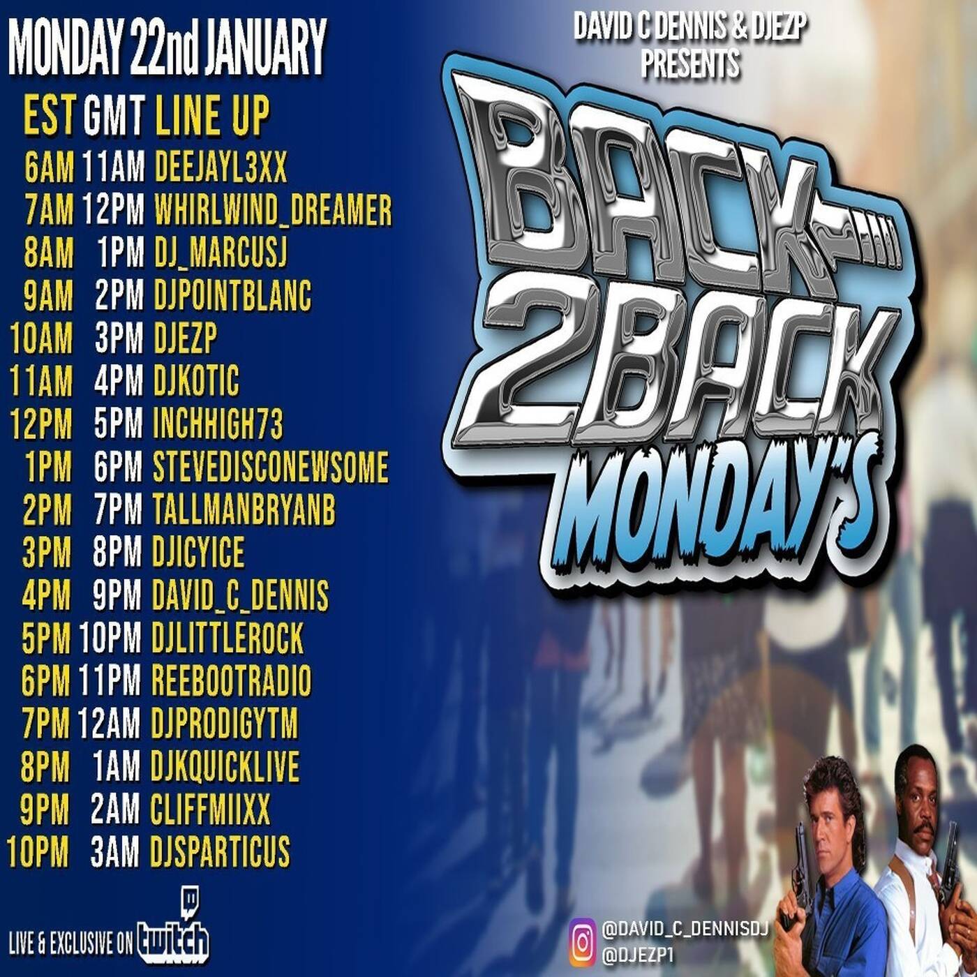 BACK 2 BACK MONDAYSRAIDTRAINHosted By @david_c_dennisdj & @djezp1 8-9 PMEST‼️ |  @djkquicklive IN THE MIX (JAN 22, 2024) episode artwork