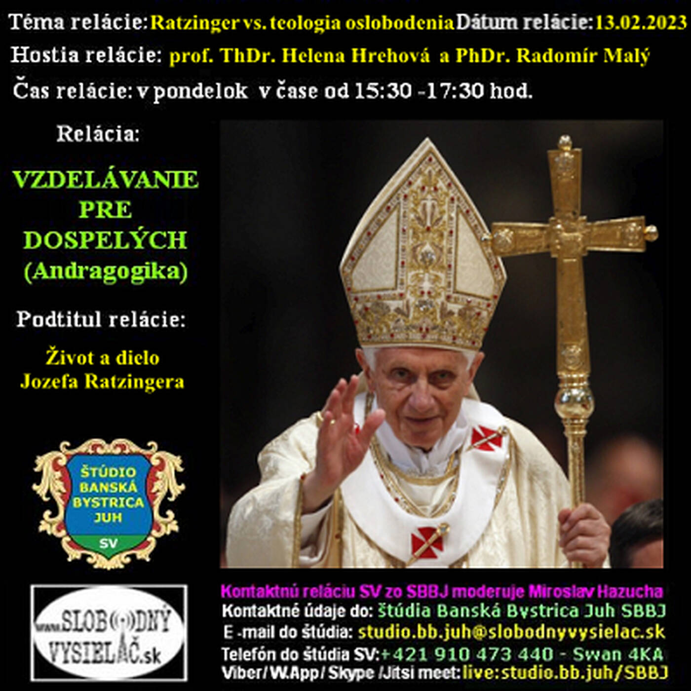 Vzdelávanie pre dospelých 338 - 2023-02-13  Jozef Ratzinger vs. teológia oslobodenia episode artwork