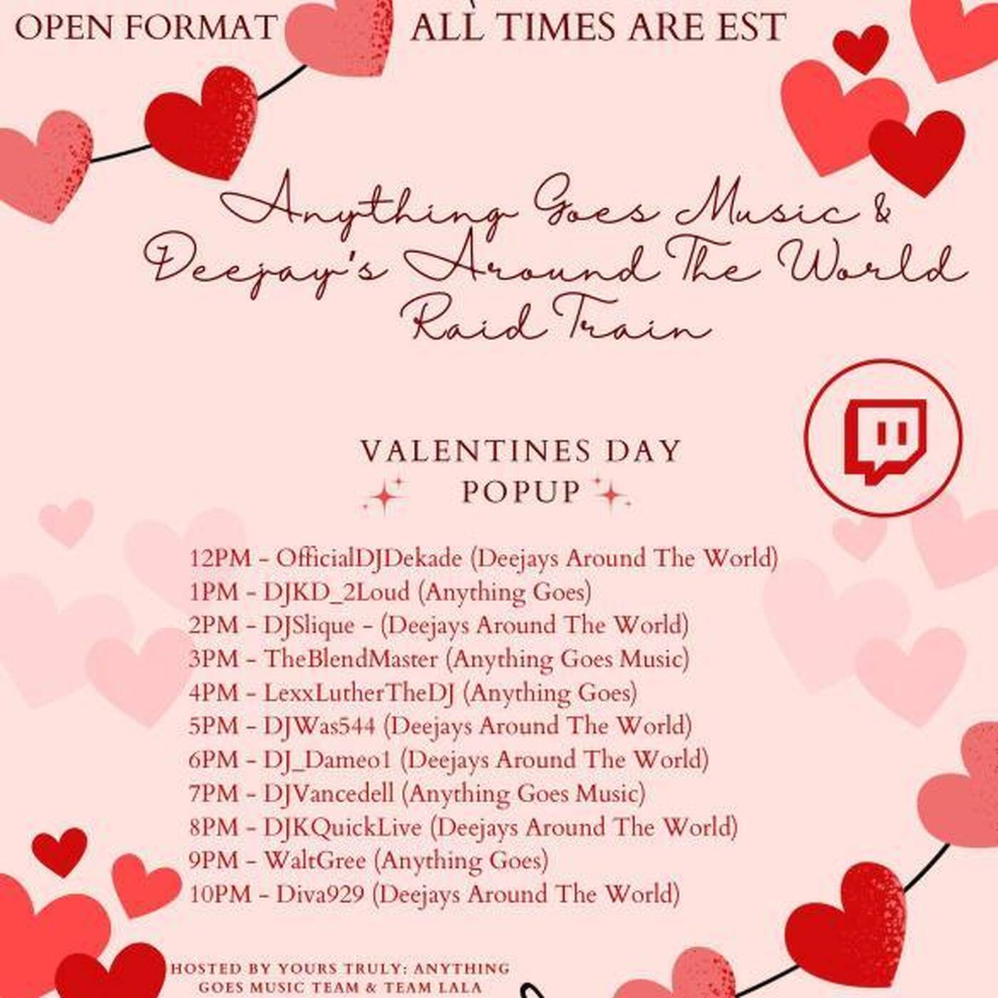 ANYTHINGGOESMUSIC & DEEJAY'SAROUNDTHEWORLDRAIDTRAINValentinesDayPopUp8-9PMEST‼️ |  @djkquicklive (FEB 14, 2024) episode artwork