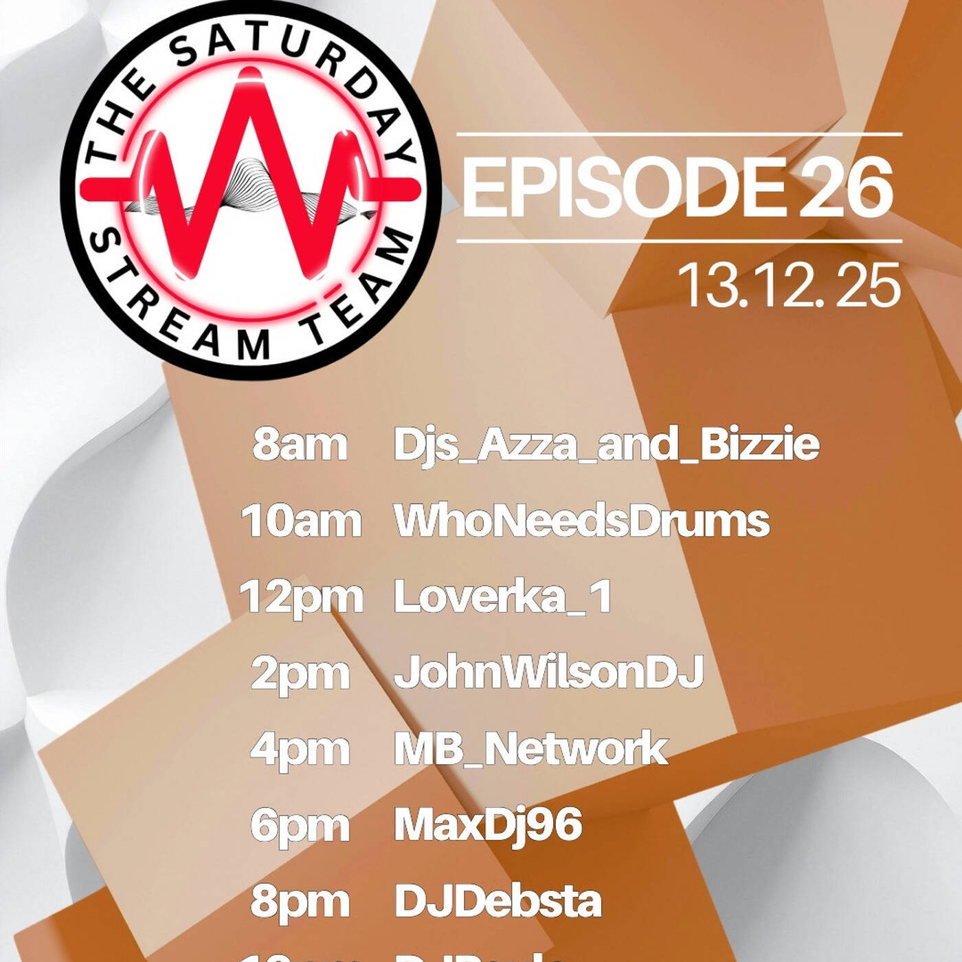 Azza and Bizzie Sat stream team 13th Dec 2025 episode artwork