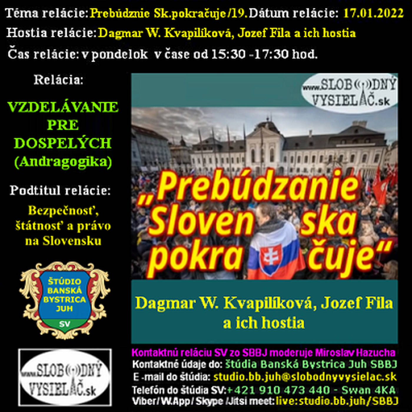 Vzdelávanie pre dospelých 283 - 2022-01-17 Prebúdzanie Slovenska pokračuje (19.) episode artwork