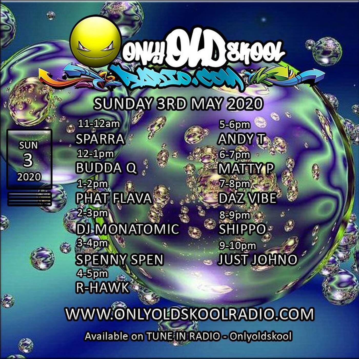 DJ R-Hawk Sunday Service 3rd May 2020 Only Oldskool Radio episode artwork