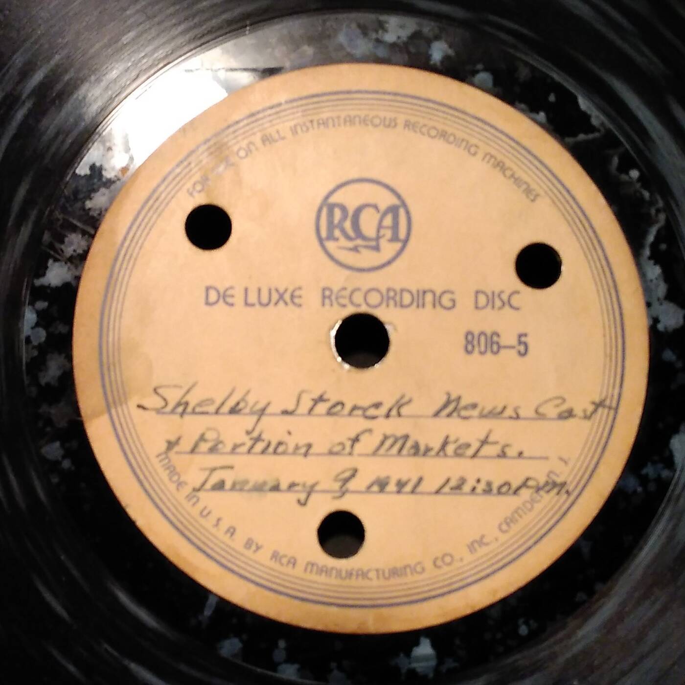 78 Acetate - Shelby Storck News Cast & Portion of Markets Jan 9th 1941 (Time 1230 PM) episode artwork