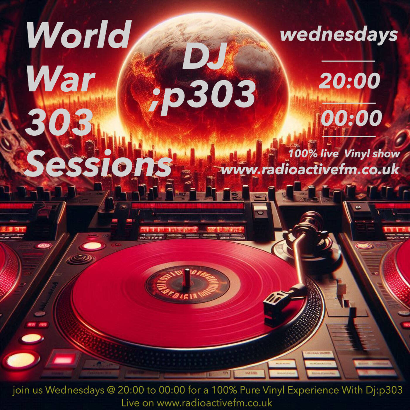 World War 303 Sessions Dj;p303 Live on www.radioactivefm.co.uk 13112024 episode artwork