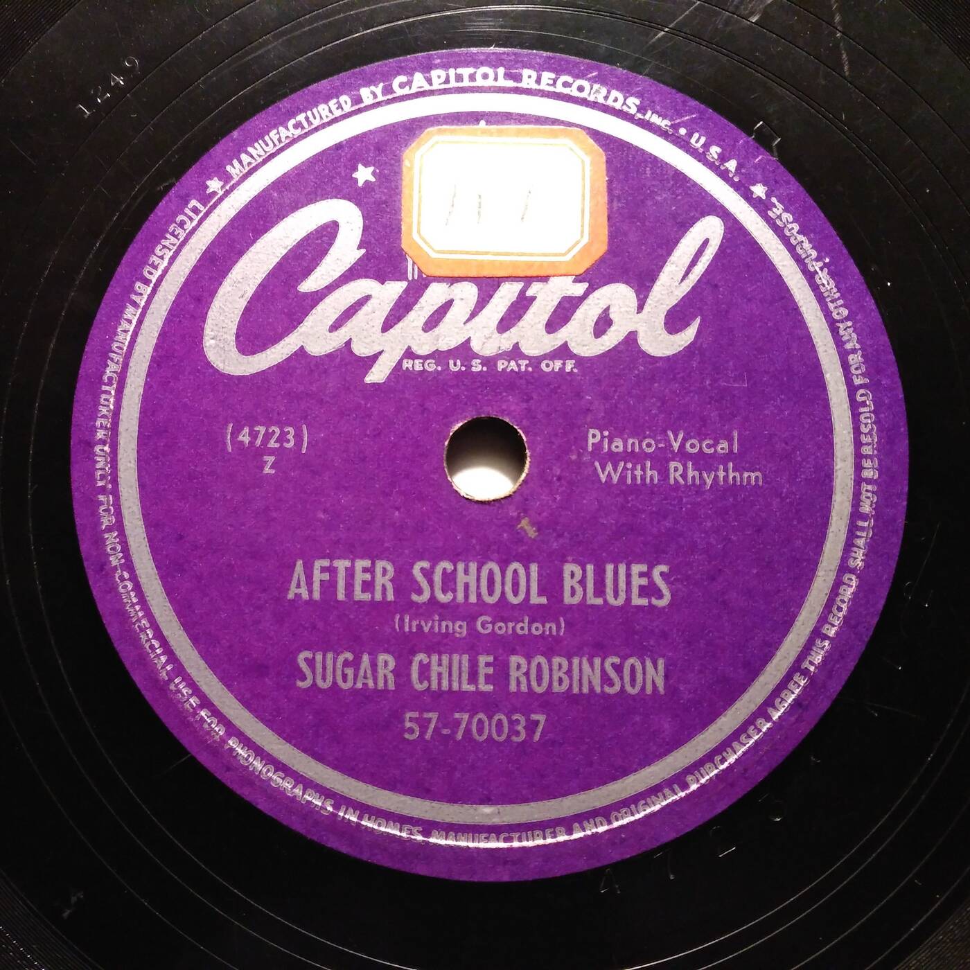 Sugar Chile Robinson - After School Blues (78 Capitol 57-70037 - 1949) episode artwork
