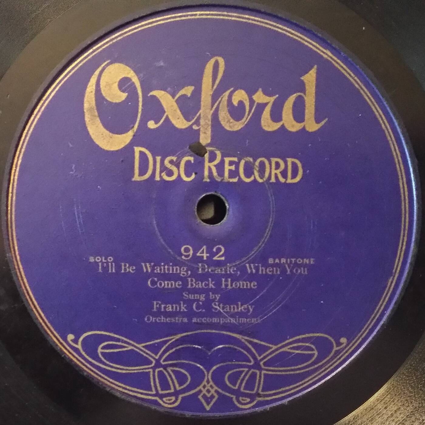 78 Frank C Stanley - I'll Be Waiting, Dearie, When You Come Back Home (1907 Oxford 942) episode artwork