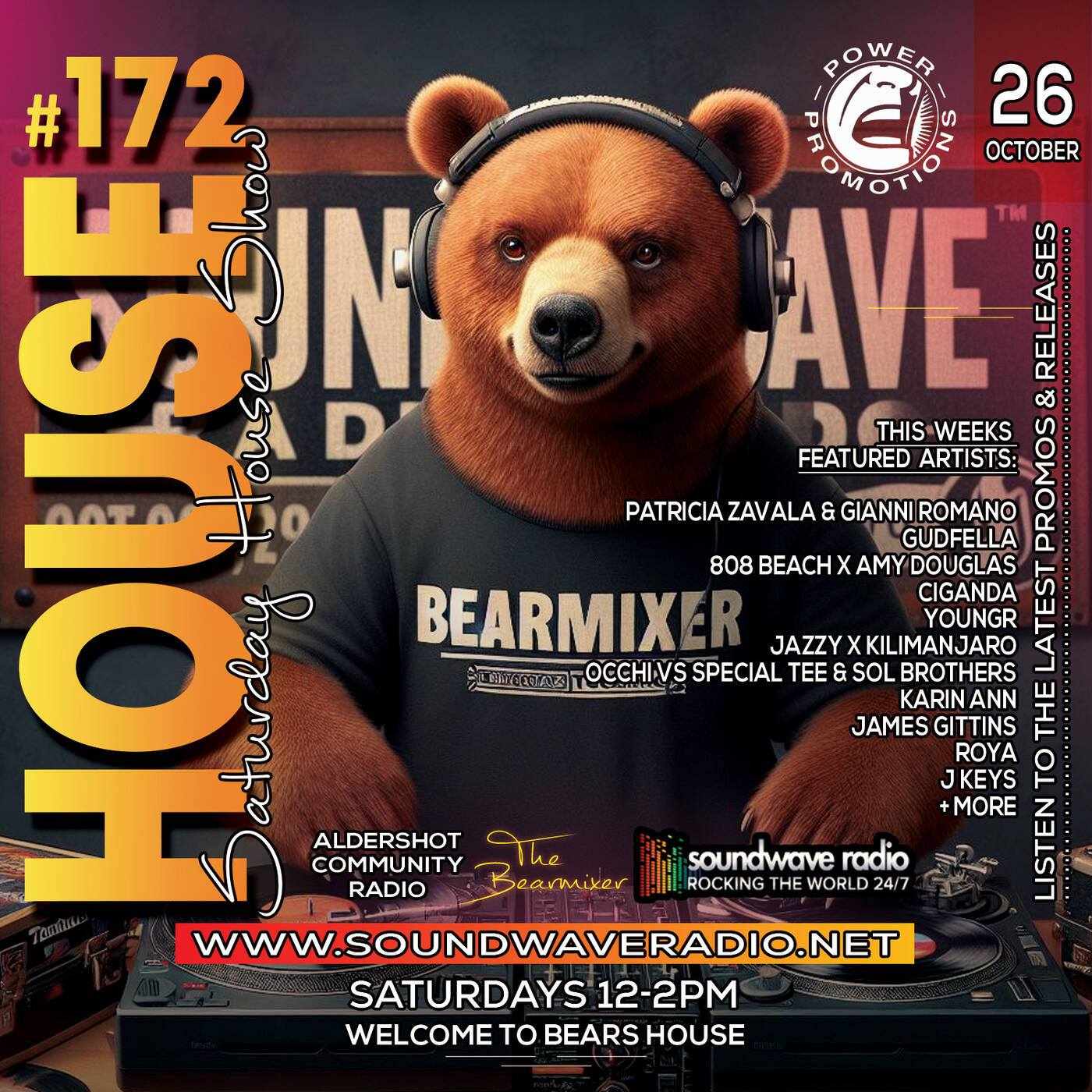 Live On Air Soundwave Radio Saturday House Show #172 - 26th Oct 2024 episode artwork