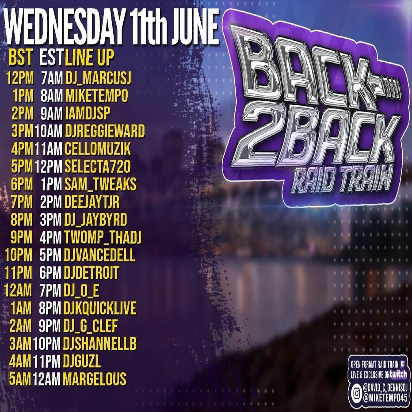 BACK2BACKWEDNESDAYSRAIDTRAINHosted By @david_c_dennisdj & @miketempo 8-9PMEST‼️(JUNE 11, 2025) episode artwork