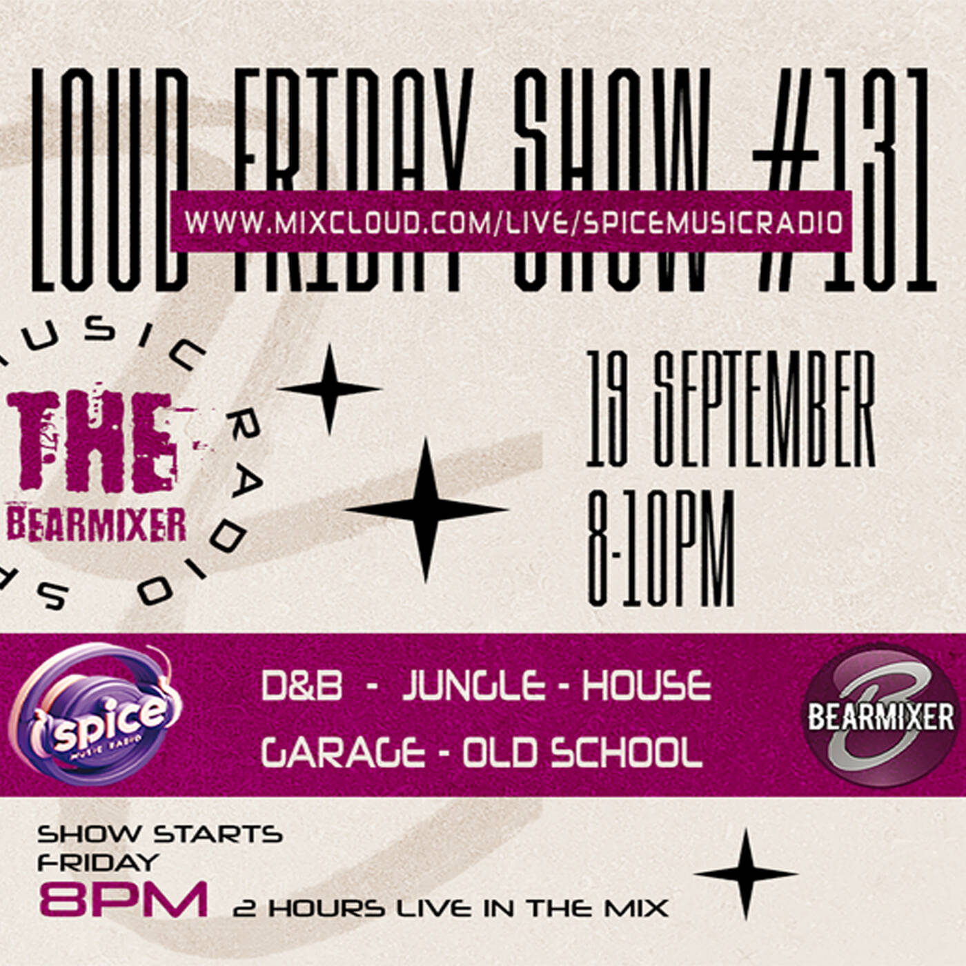 Live On Air Spice Music Radio "Loud Friday #131" 19th September 2025 episode artwork
