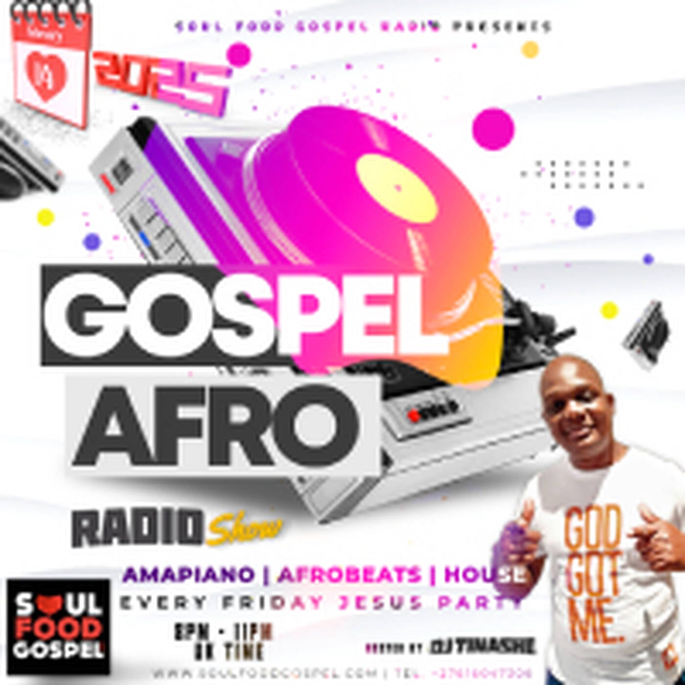 Gospel Afro Fridays Night Radio show 14 Feb 2025 o Soul Food Radio With DJ Tinashe episode artwork