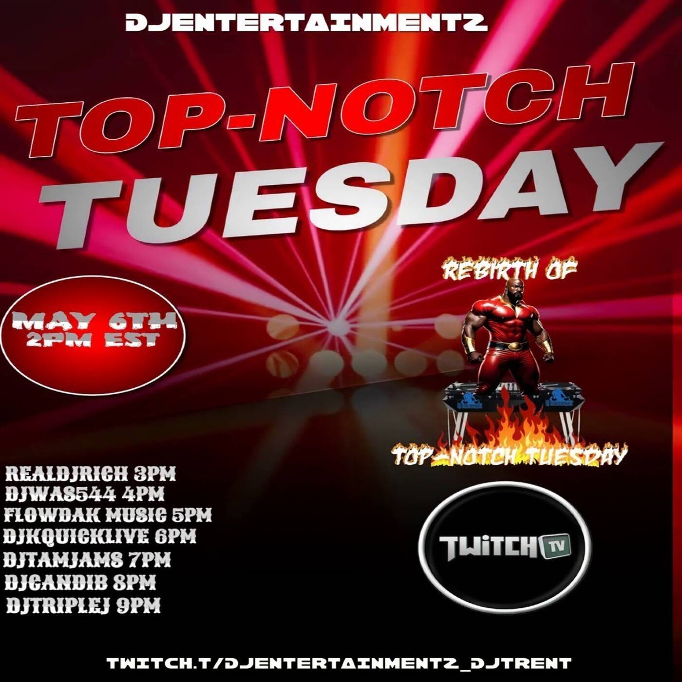 TOPNOTCHTUESDAYREBIRTHRAIDTRAINHosted By @djentertainmentz_djtrent 6-7PMEST‼️(MAY 06, 2025) episode artwork