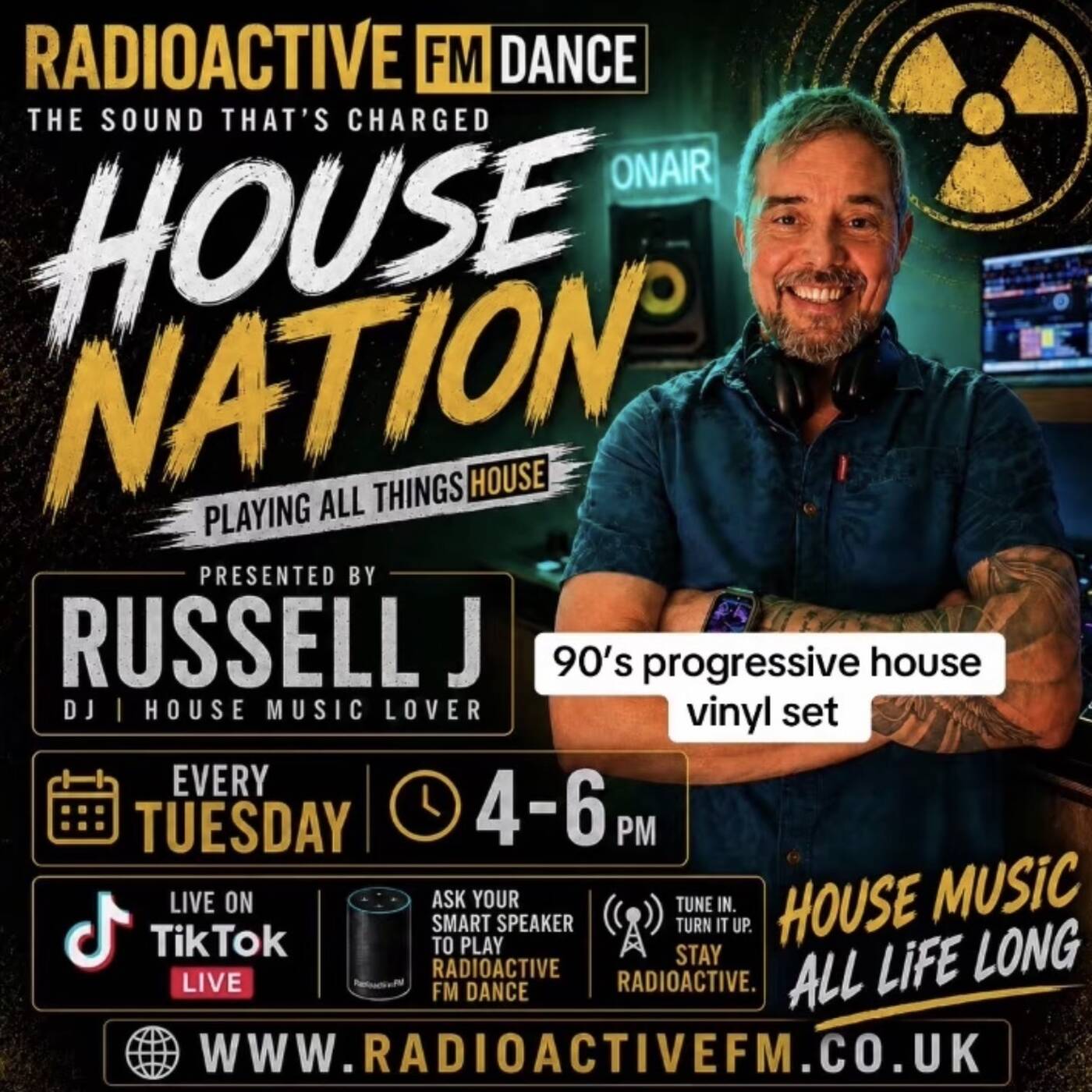 RUSSELL J HOUSE NATION STRICTLY VINYL Radio Show. Radio Active FM 21/07/26. Every Tuesday 4-6pm.