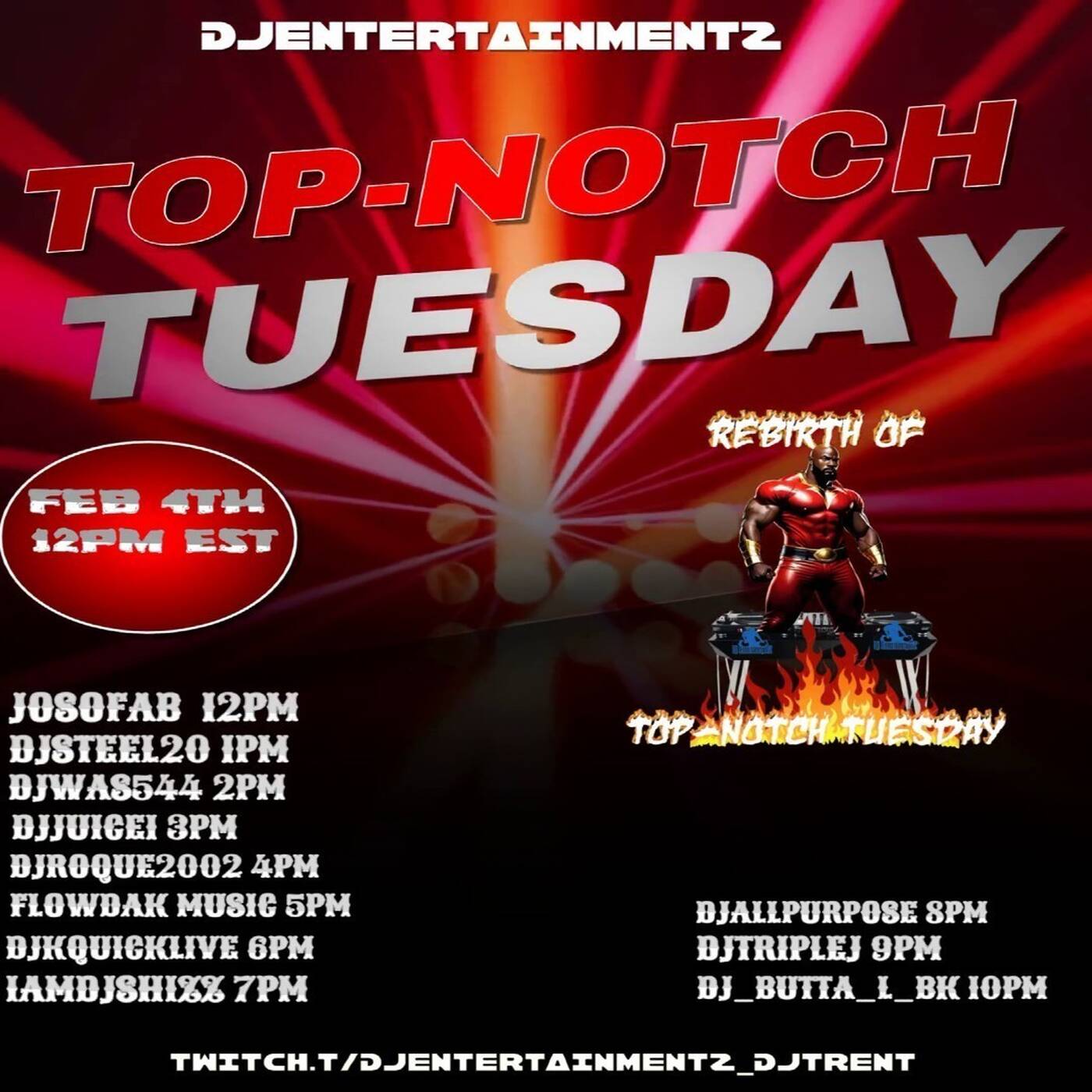 TOPNOTCHTUESDAYREBIRTHRAIDTRAINHosted By @djentertainmentz_djtrent6-7PMEST‼️(FEB 02, 2025) episode artwork