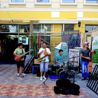Wakamba Jazz outside Patio Los Heroes, Av Libertador Bernardo O'Higgins, Santiago, Chile, 1Feb2016 by spigelsound