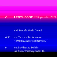 6. Apotheose, 12 September 2019, talk with Daniela Maria Geraci by HuMBase