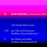 6. Apotheose, 12 September 2019, Performance Daniela Maria Geraci by HuMBase