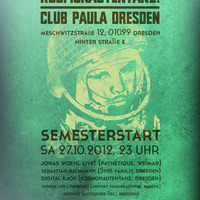 Sebastian Bachmann @ Kosmonautentanz, Club Paula, Dresden - Sa 27.10.12 - 4.00 - 5.45 Uhr by KOSMONAUTENTANZ
