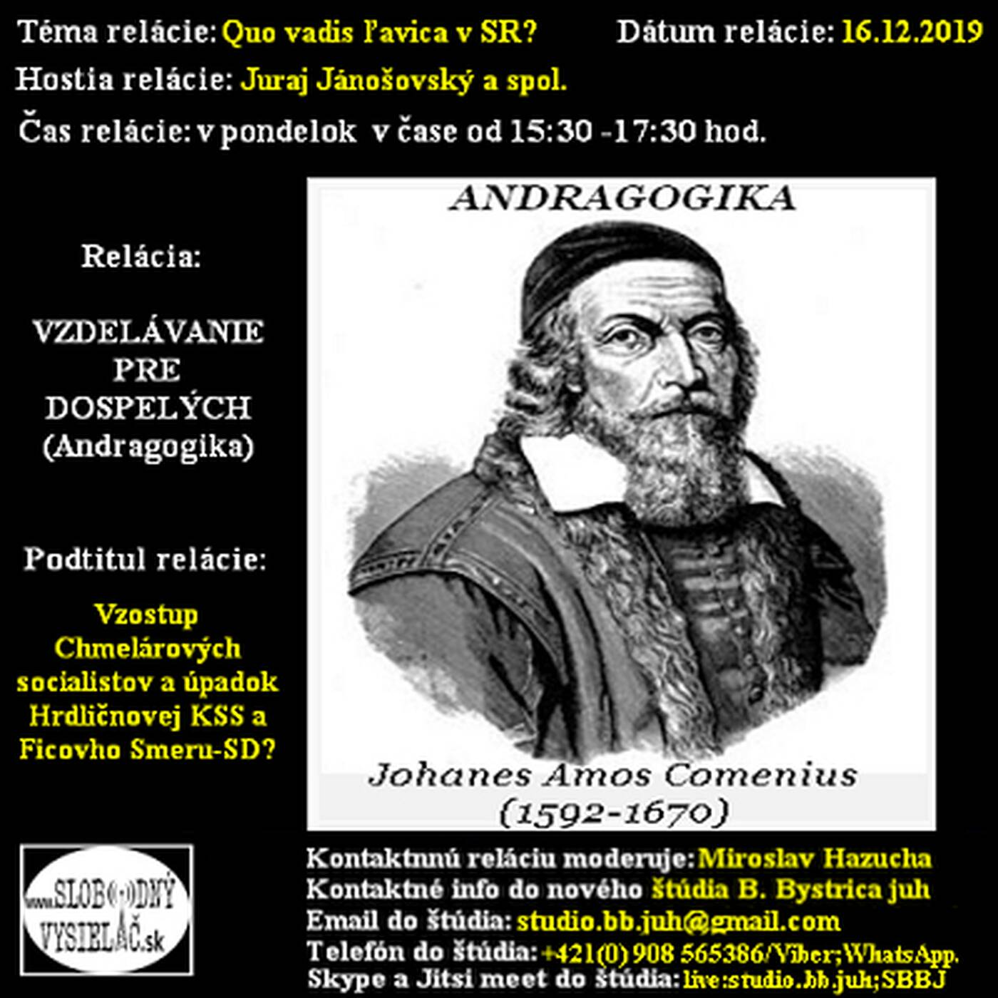 Vzdelávanie pre dospelých 175 - 2019-12-16 Quo vadis ľavica v SR episode artwork