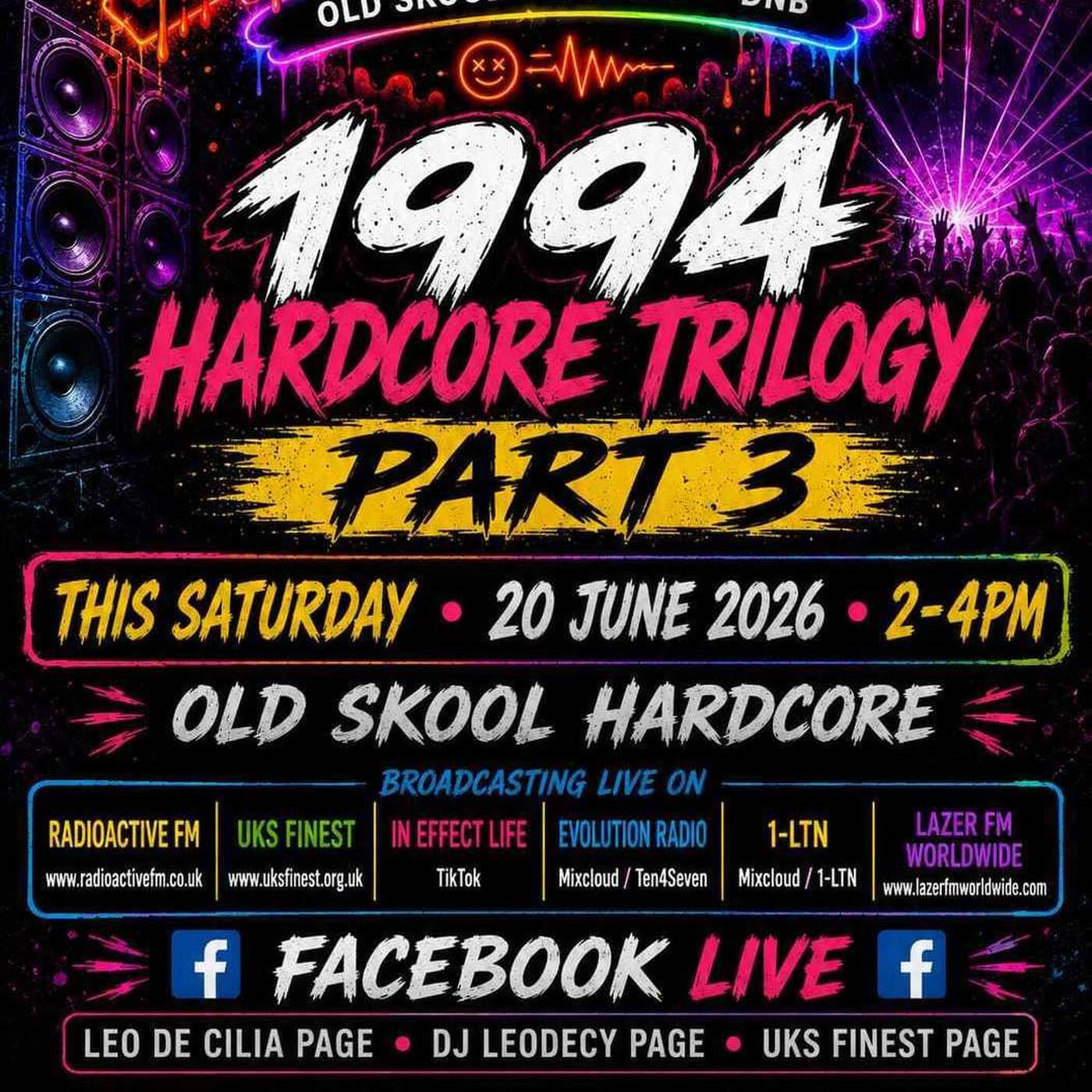 Leodecy Live, 20.6.26, 2-4pm, 1994 Hardcore Trilogy Part 3 episode artwork