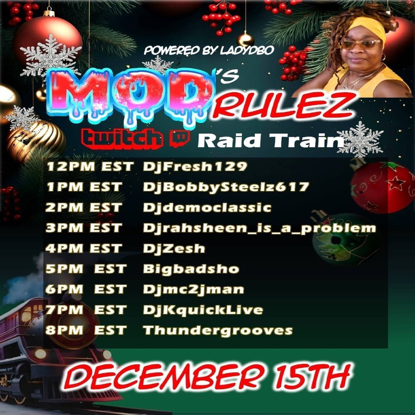 MOD'SRULEZRAIDTRAINPowered By @ladydbo 7-8PMEST‼️(DEC 15, 2025) episode artwork