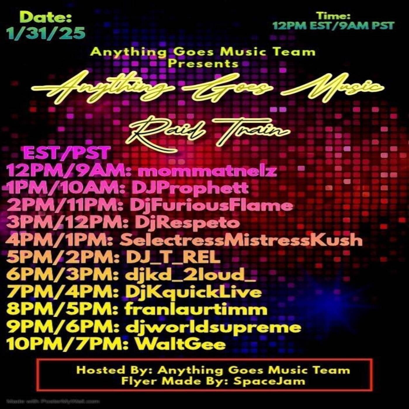 ANYTHINGGOESMUSICRAIDTRAINHosted By @A.G.M.T6-7PMEST (JAN 31, 2025) episode artwork