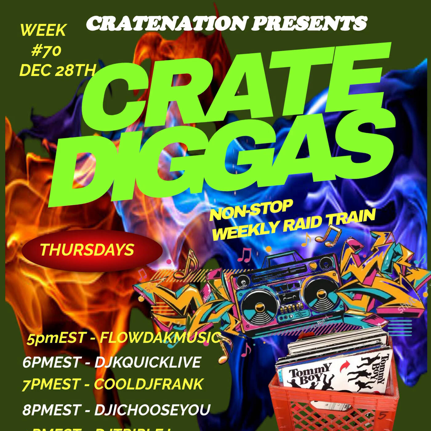 THE CRATE DIGGAS NON-STOP WEEKLYRAIDTRAIN#70 Hosted By @djkutemclose 6-7PMEST‼️ | @djkquicklive IN THE MIX (Dec 28, 2023) episode artwork