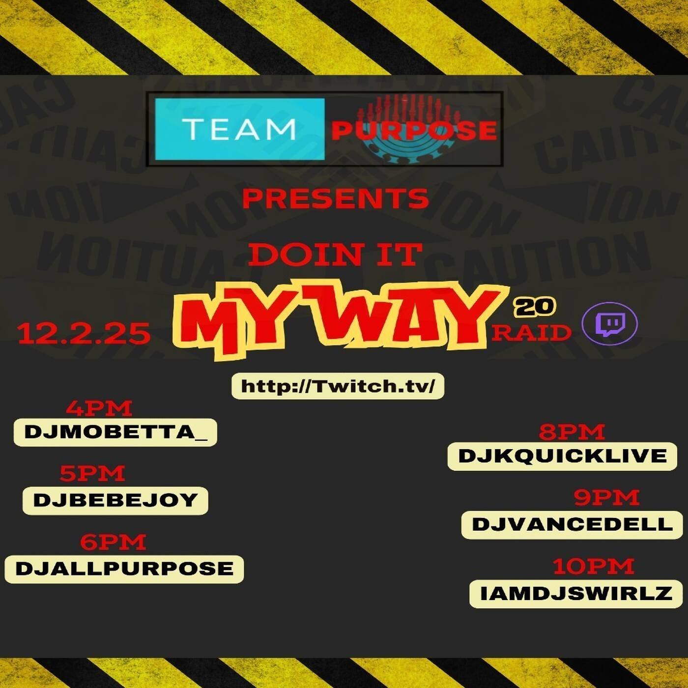 DOINITMYWAYRAIDTRAIN#20 Presented By Team Purpose 8-9PMEST‼️(DEC 2, 2025) episode artwork
