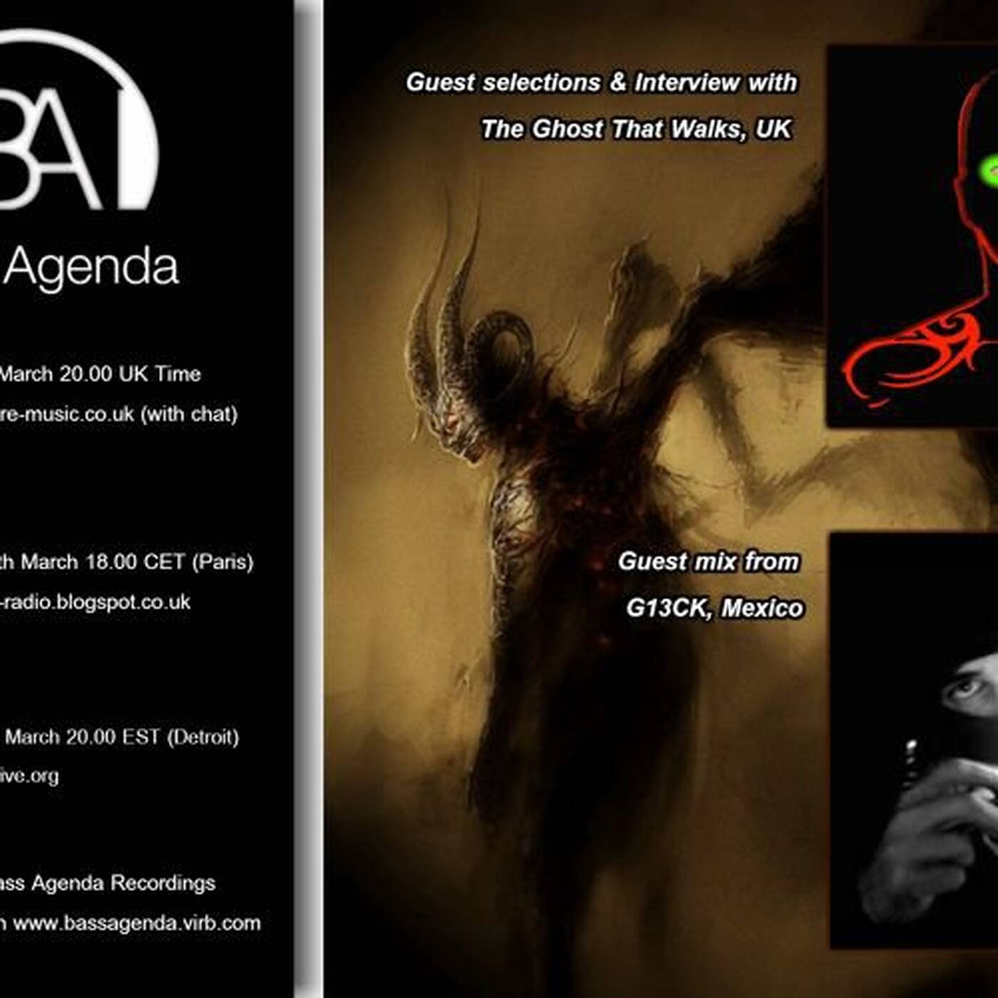 Bass Agenda 74: Interview with The Ghost That Walks & mix from G13CK episode artwork