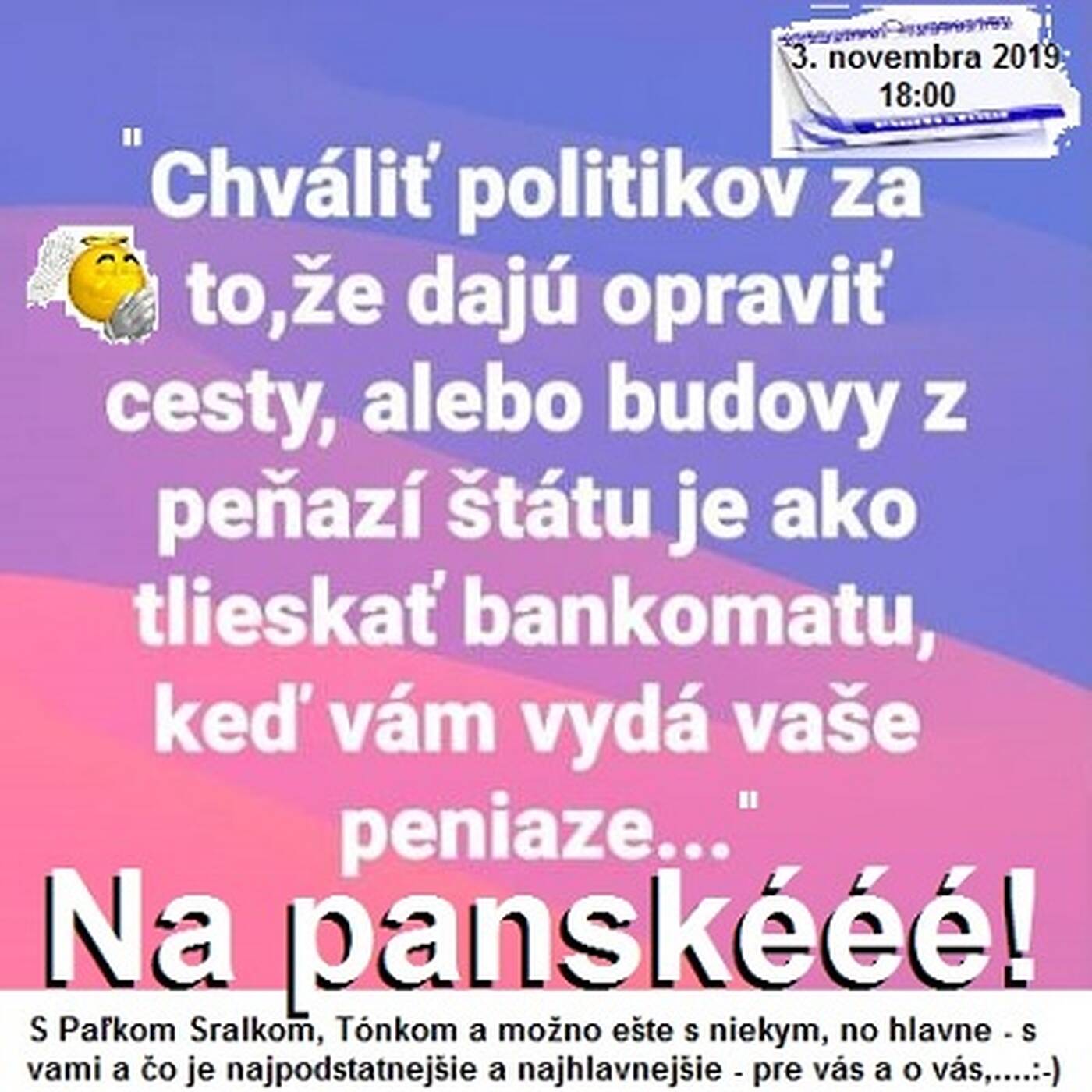 Na panské - 2019-11-03 humoristický týždenník 36/2019 episode artwork