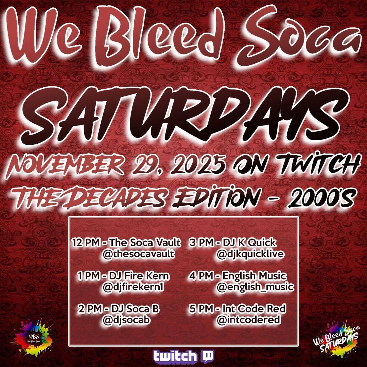WEBLEEDSOCASATURDAYSRAIDTRAIN<(2000's SOCA)>Hosted By @thesocavault 3-4PMEST‼️(NOV 29, 2025) episode artwork