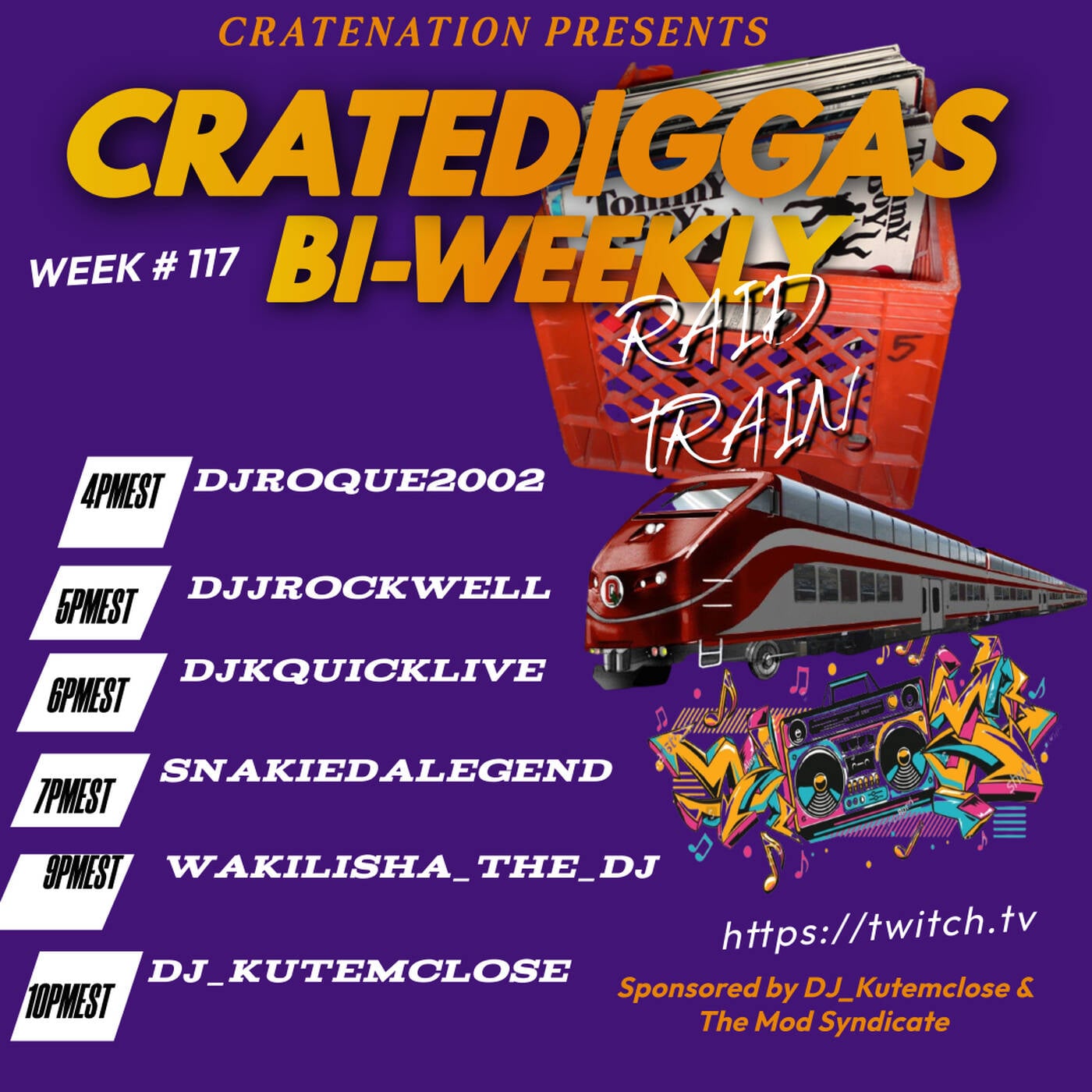 CRATEDIGGASBI-WEEKLYRAIDTRAINWEEK#117 Sponsored By @djkutemclose 6-7PMEST‼️(MAR 27, 2025) episode artwork