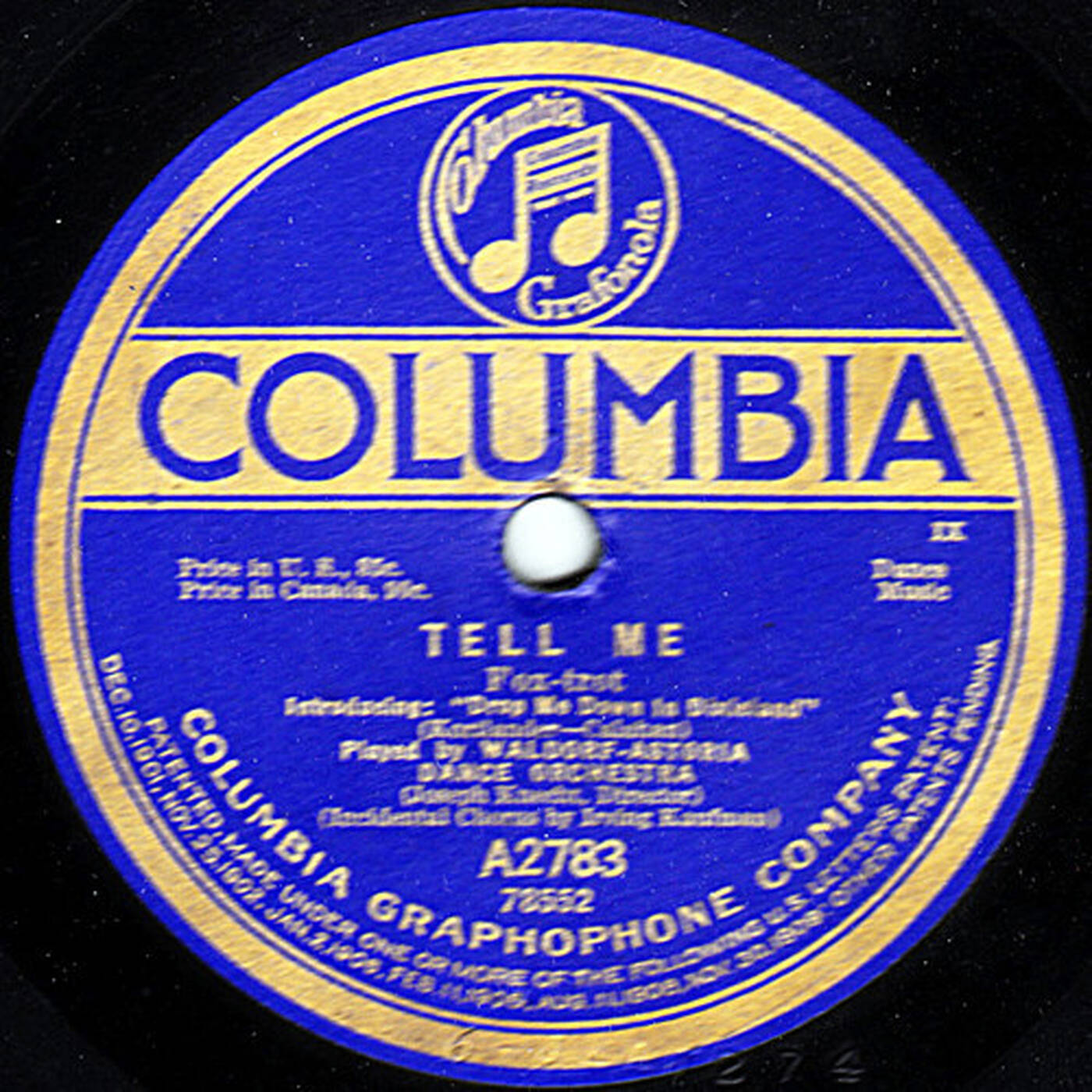78 The Waldorf-Astoria Dance Orchestra - Tell Me (1919 Columbia) episode artwork
