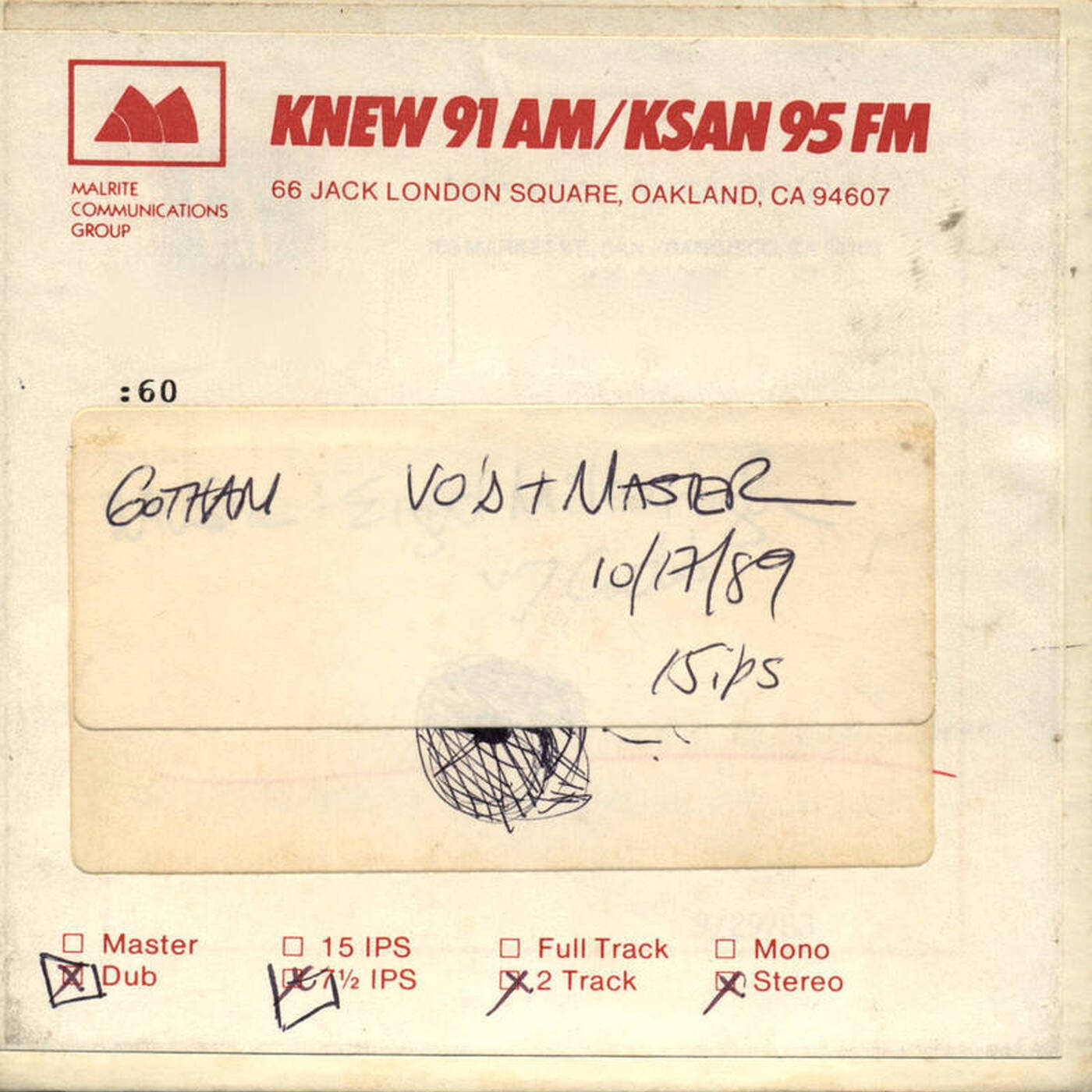 Gotham Party (SF) 10-28-89 - Radio Spot episode artwork