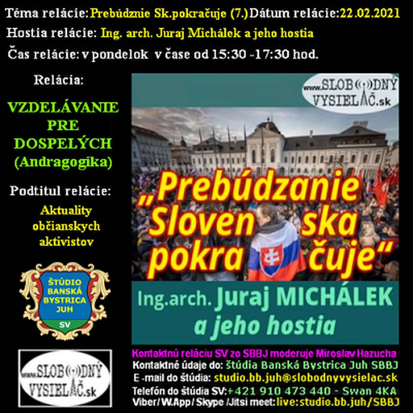 Vzdelávanie pre dospelých 237 - 2021-02-22 Prebúdzanie Slovenska pokračuje (7.) episode artwork