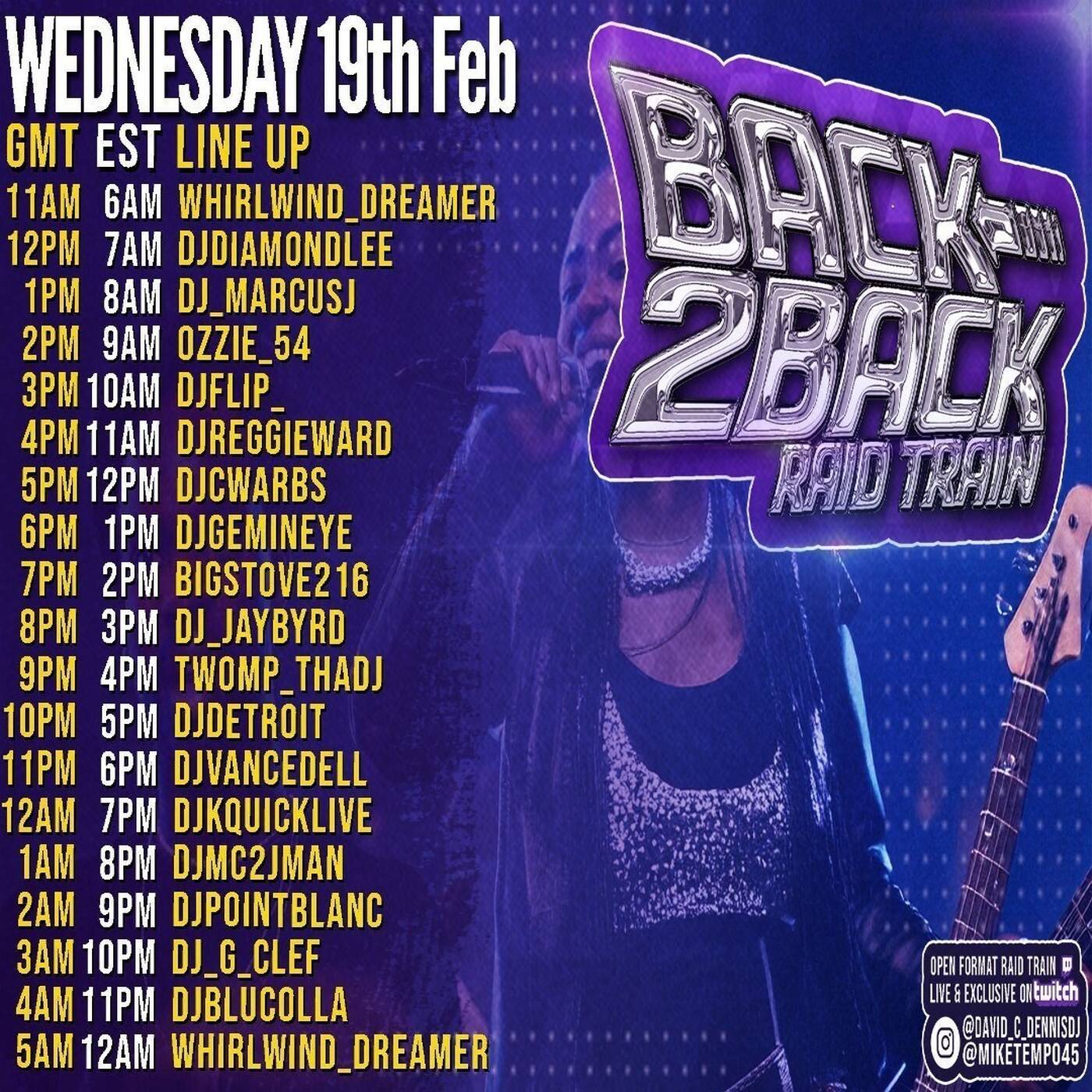 BACK2BACKWEDNESDAYSRAIDTRAINHosted By @david_c_dennisdj & @miketempo 7-8PMEST‼️ (FEB 19, 2025) episode artwork