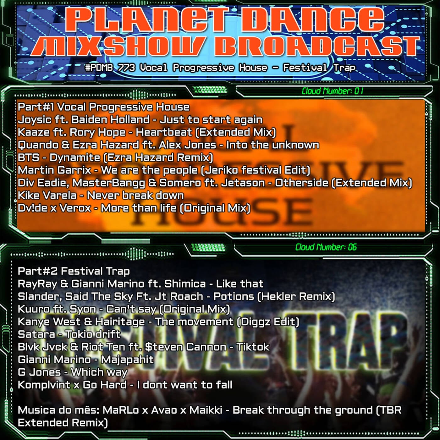Planet Dance Mixshow Broadcast 773 Vocal Progressive House - Festival Trap episode artwork