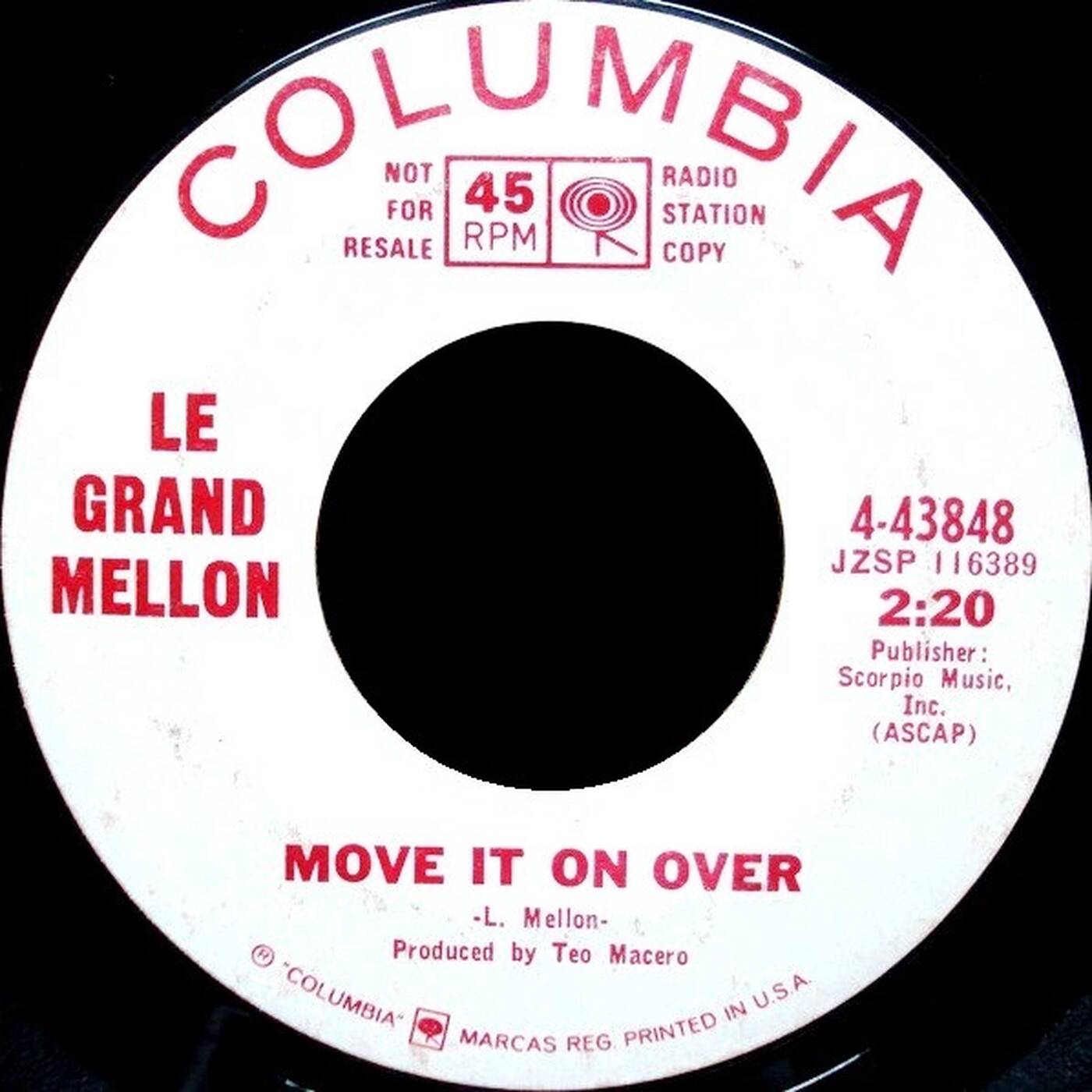 45 Le Grand Mellon - Move It On Over (Fade 45 Columbia 1966 Stereo Pricey Clean) episode artwork