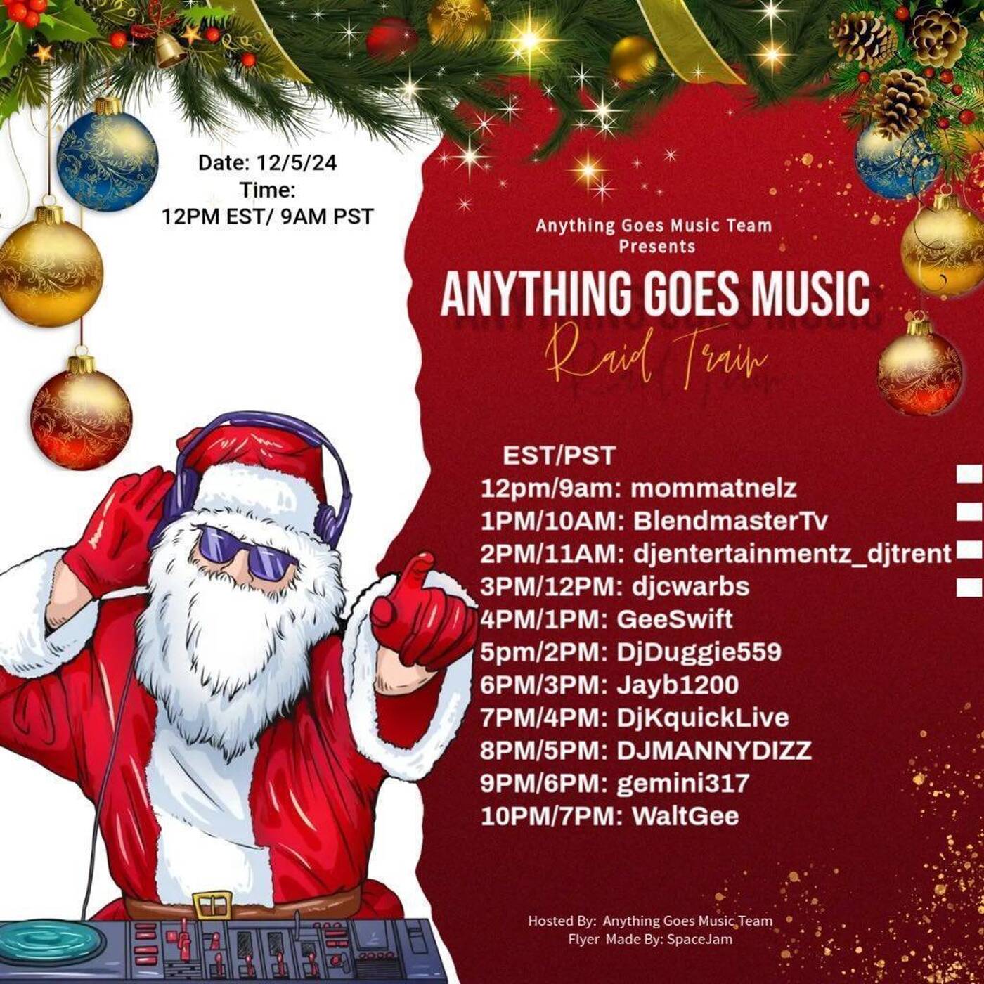 ANYTHINGGOESMUSICRAIDTRAINHosted By A.G.M.C7-8PMEST‼️ | (Dec 04, 2024) episode artwork