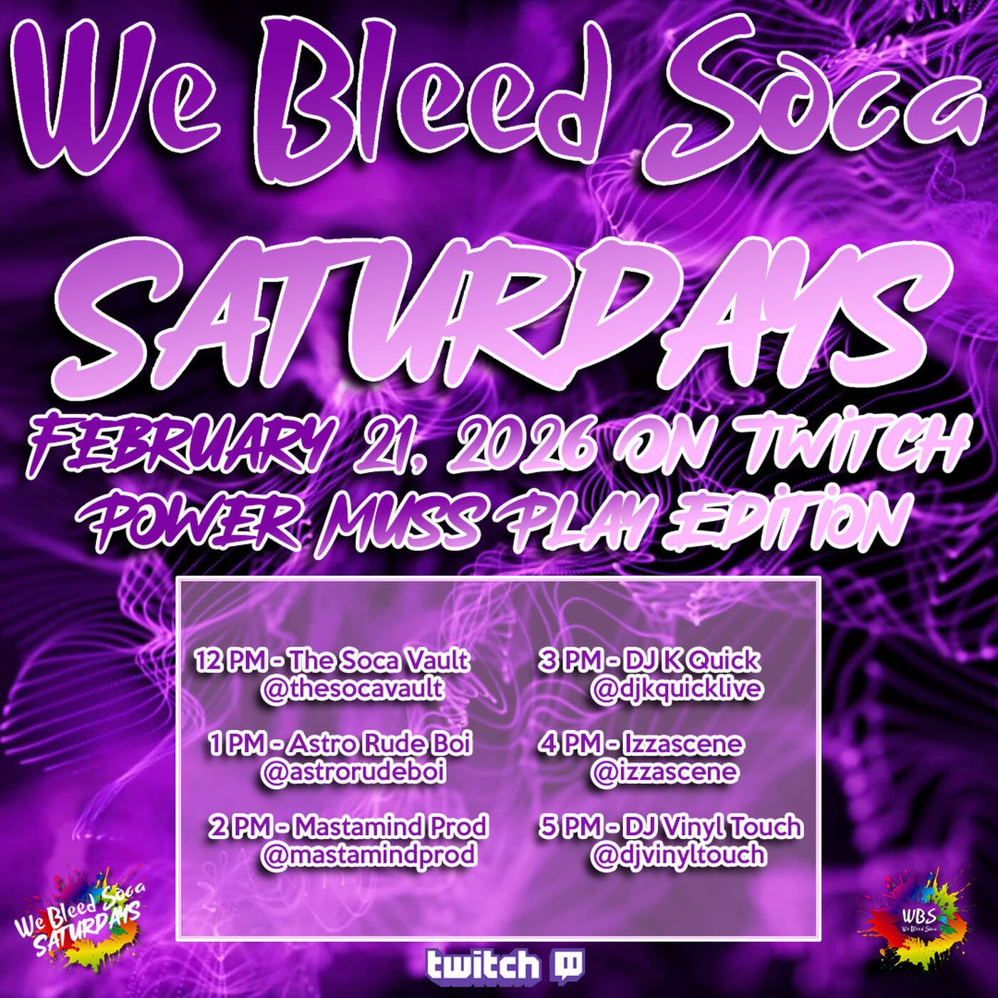 WE BLEED SOCA SATURDAYSRAIDTRAINPOWER MUST PLAY Hosted By @thesocavault 3-4PMEST‼️(FEB 21, 2026) episode artwork
