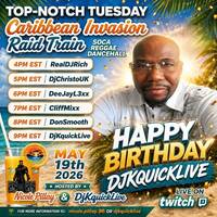T.N.T CARIBBEAN INVASION🚄RAID🍹TRAIN🚆Hosted By @nicolepillay &amp; 🎂HBD @djkquicklive 🥳🕘9-10🕙PM🚨EST‼️(MAY 18, 2026) by DjKquickLive Mixes