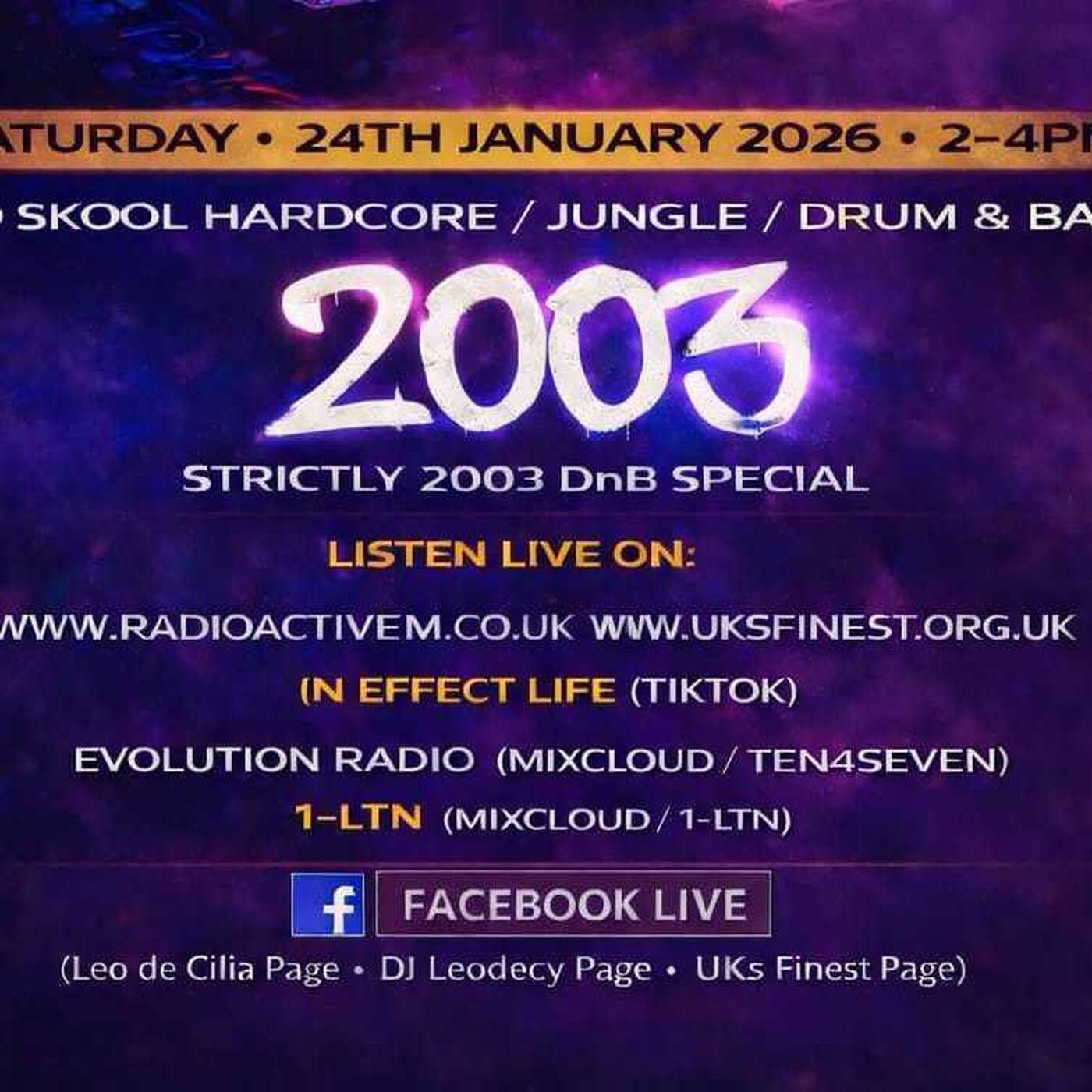 Leodecy Live, 24.1.26, 2-4pm, Strictly 2003 DnB Set episode artwork
