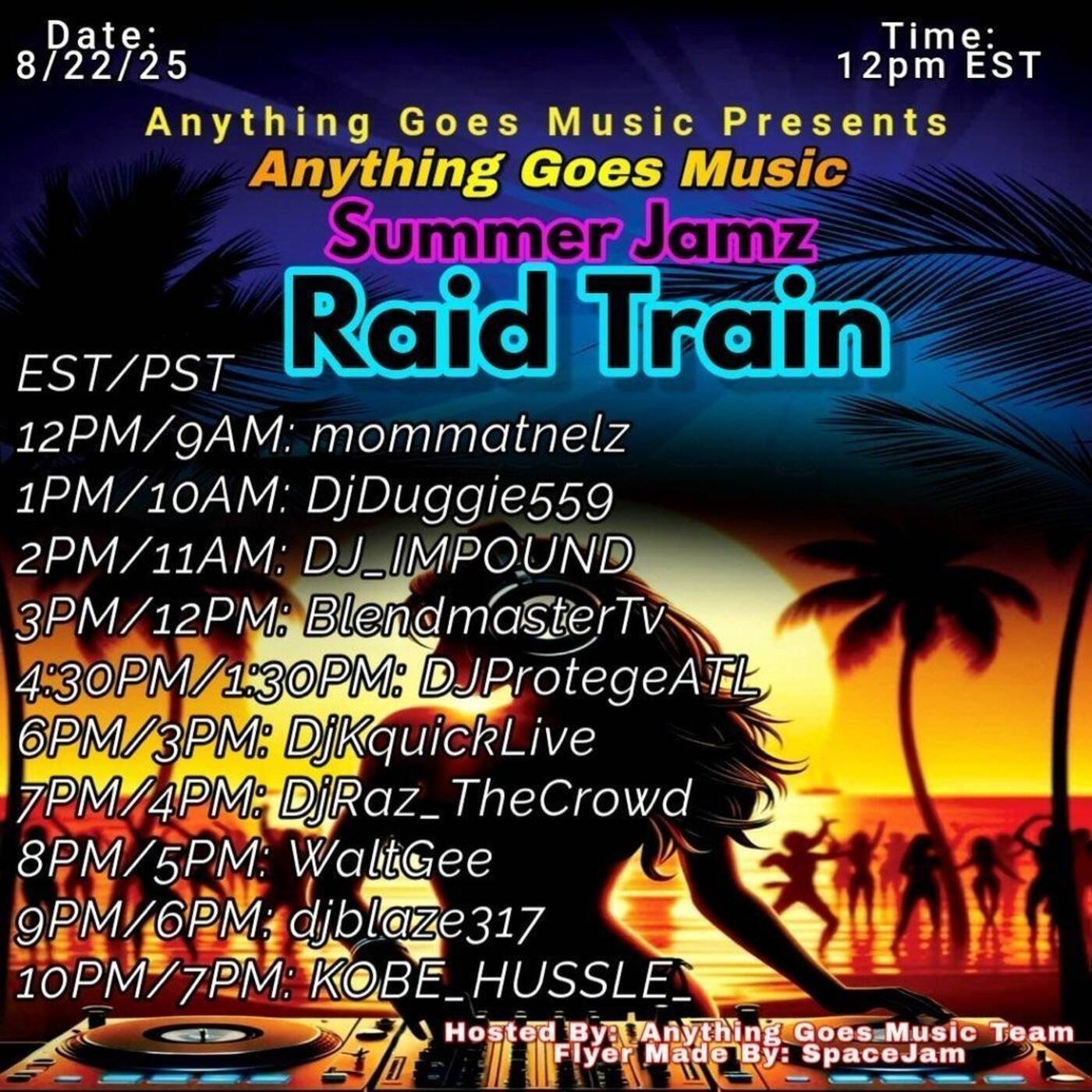 SUMMER☀️JAMZRAIDTRAINHosted By @A.G.M.T 6-7PMEST‼️(AUG 22, 2025) episode artwork