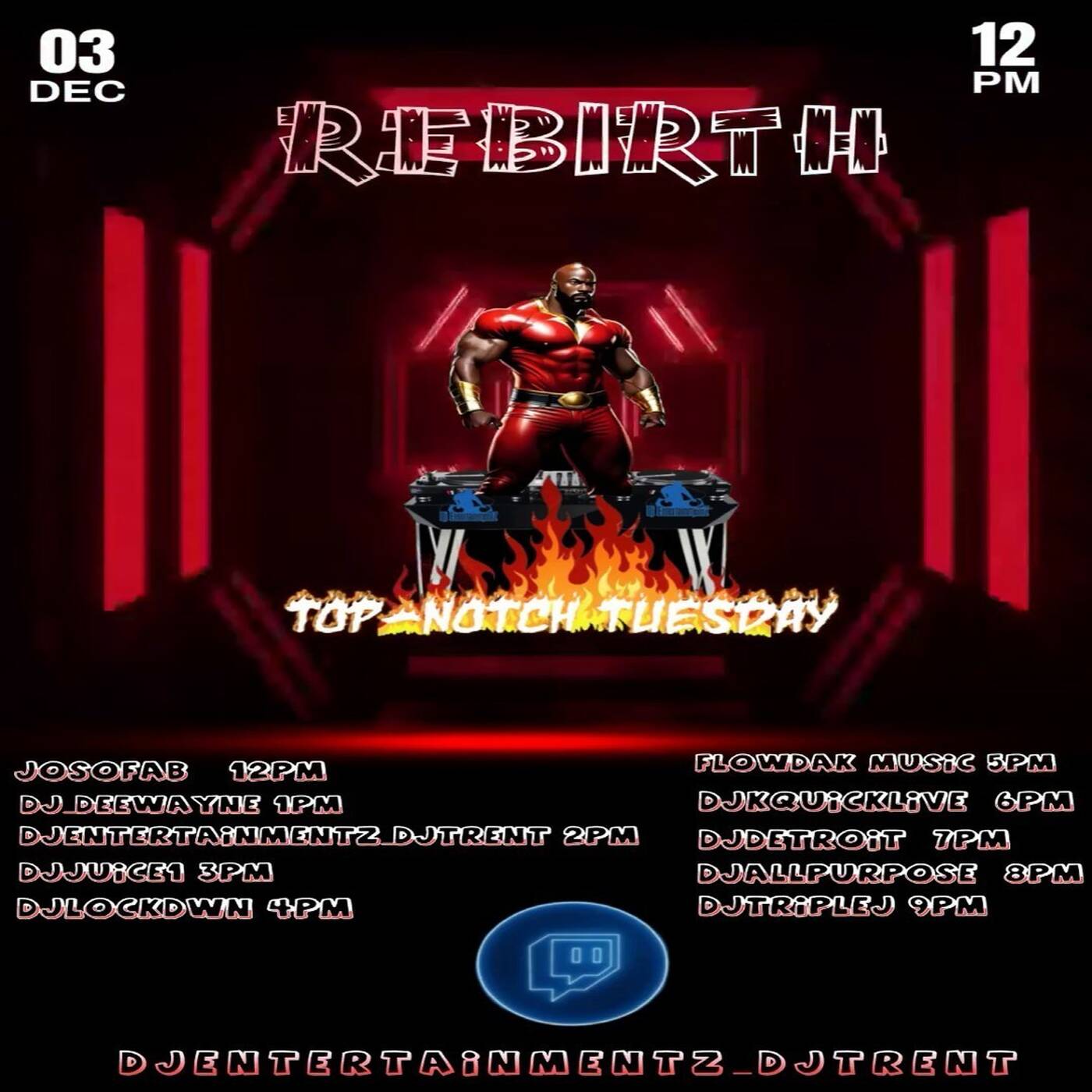 TOP💥NOTCH🔥TUESDAY📀REBIRTH🚄RAID🚨TRAIN🚆Hosted By @djentertainmentz_djtrent🕕6-7🕖PM🚨EST‼️ (Nov 30, 2024)