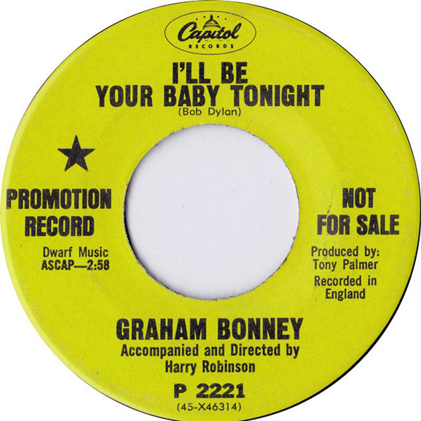 Master 45 - Graham Bonney ‎– I'll Be Your Baby Tonight (Written by Bob Dylan 45 Promo Capitol P2221 Year 1968 - Clean Stereo) episode artwork