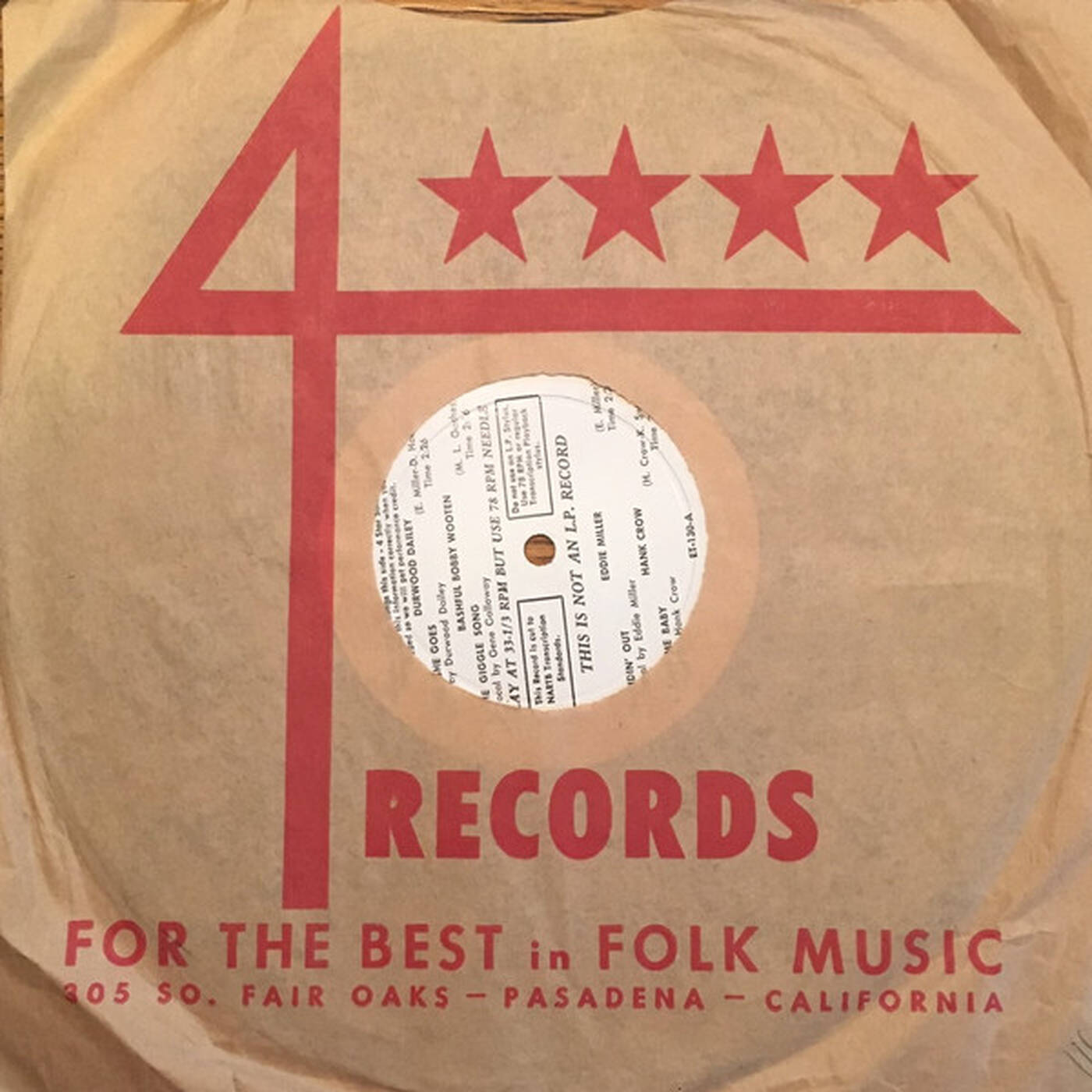 Master 4 Star Sales - ET 130 Promo (Both Sides - Mono 8 Track EP Cut 33rpm - Recording 78 Needle) episode artwork