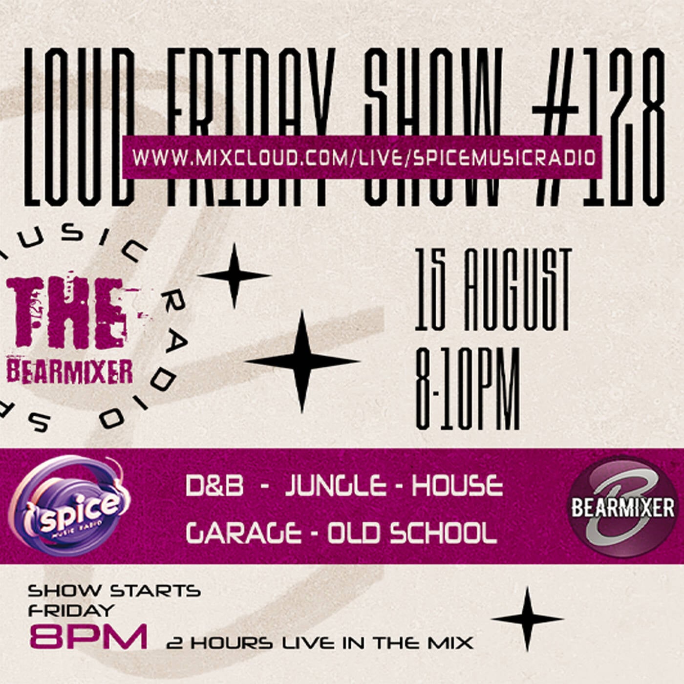 Live On Air Spice Music Radio "Loud Friday #128" 15th August 2025 episode artwork