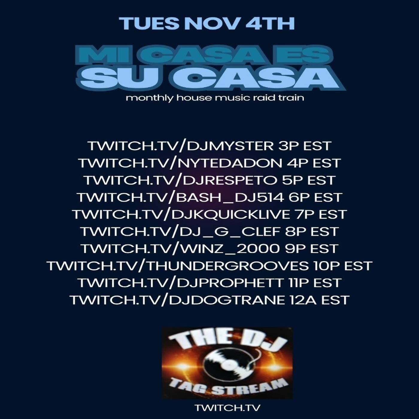 MICASAES▶️SU⏹️CASAHOUSE⏮️MUSICRAIDTRAINHosted By The Dj Tag Stream 7-8PMEST‼️(NOV 4, 2025) episode artwork