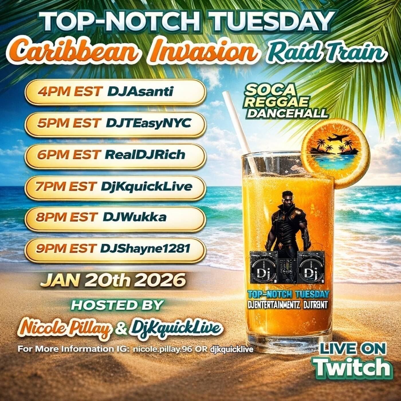 T.N.T CARIBBEAN INVASIONRAIDTRAINHosted By @nicolepillay & @djkquicklive 7-8PMEST‼️(JAN 20, 2025) episode artwork