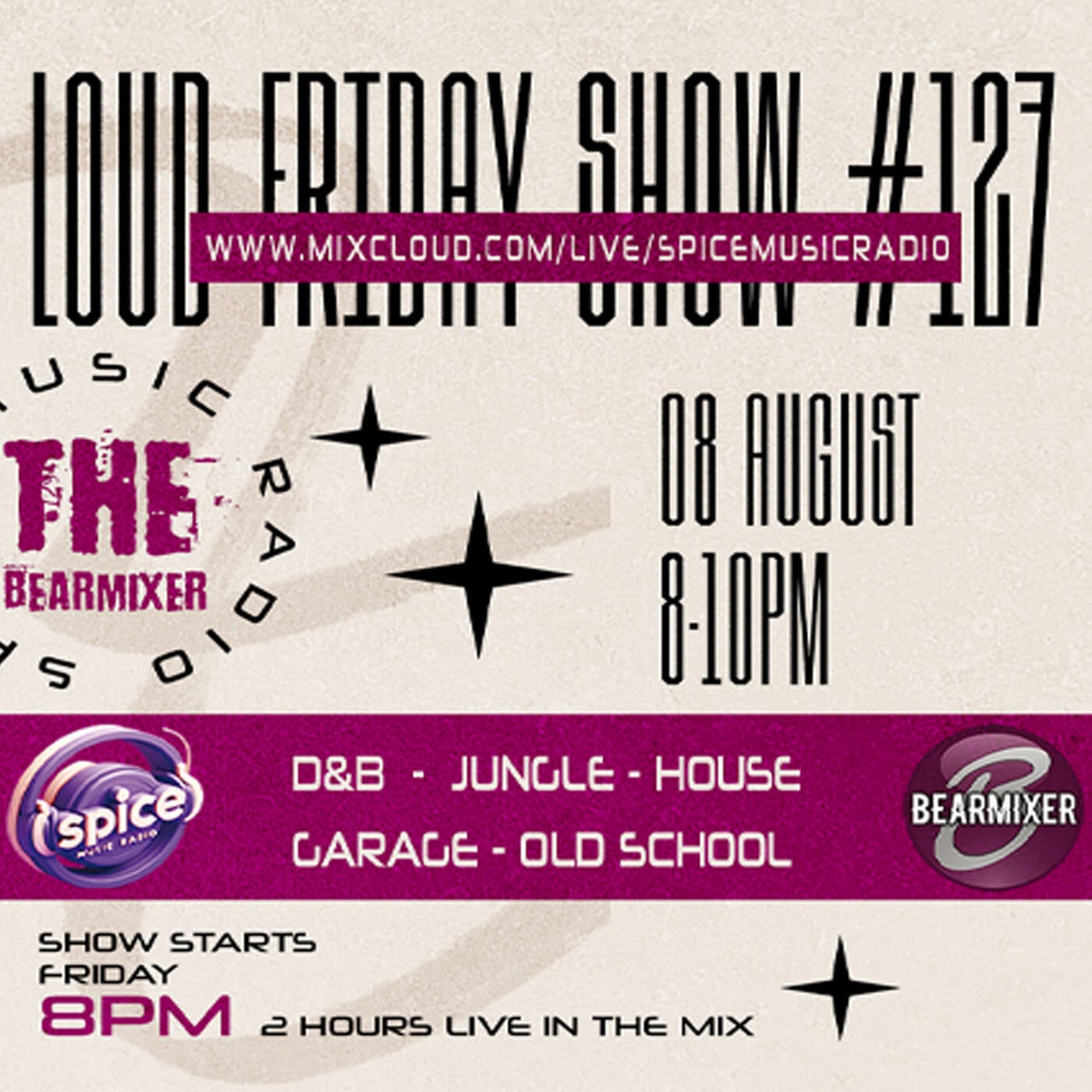Live On Air Spice Music Radio "Loud Friday #127" 8th August 2025 episode artwork