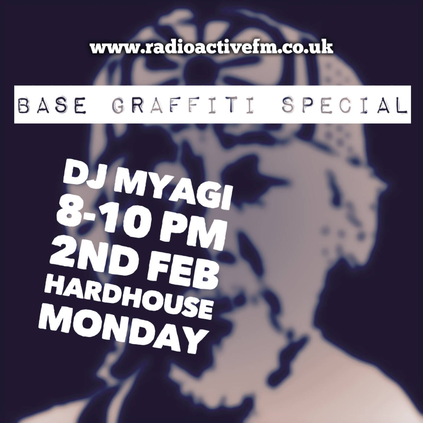 Dj Myagi Hardhouse Monday BASE GRAFFITI show (plus extra 'mic not on for the intro' )